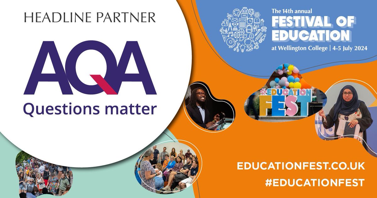 🌟 We’re excited to welcome @AQA as Headline Partner to the 14th @EducationFest! 📚 Join us at Wellington College on July 4th-5th, 2024 for the most inspiring educational gathering of the year. 🎟️ Get your tickets now: buff.ly/33CAmIJ #EducationFest