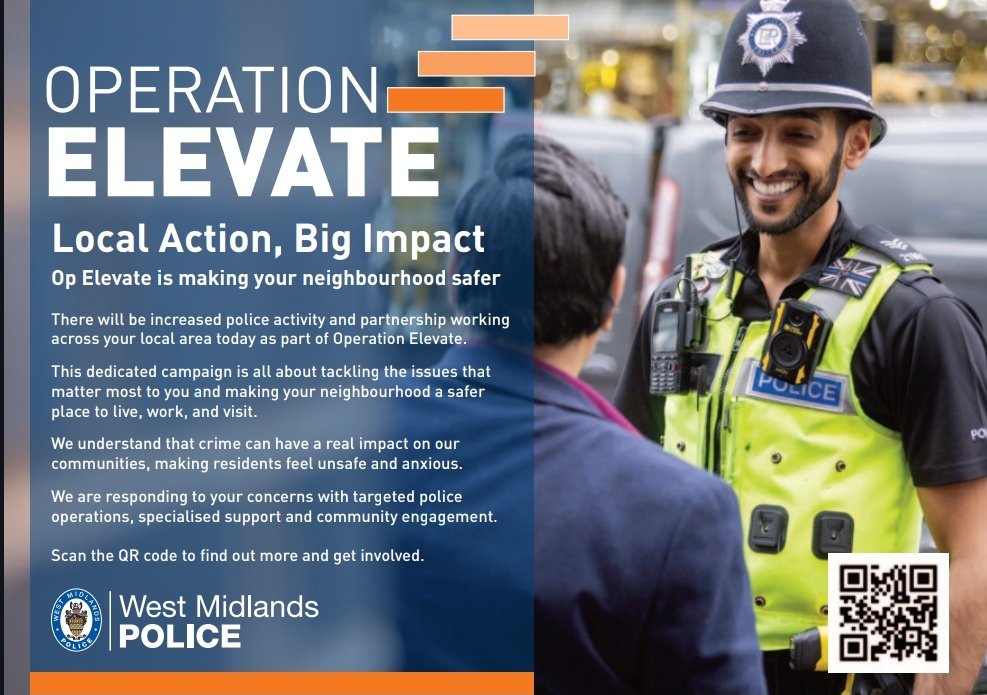 #OpElevate | A busy shift a few days ago. Here are some results:
- Speedwatch Op
- Reassurance patrols
- School patrols
- Launch of bleed kit
- x3 vehicles seized for no insurance/no licence
- x3 illegal tints removed & fined
- Arrest by @GuardianWMP

west-midlands.police.uk/news/opelevate…