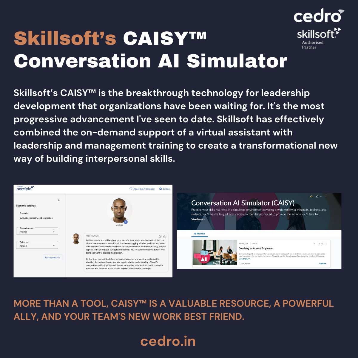 Important business conversations are part of not only individual career growth, but organizational success.
Check out our CAISY™ demo on the following link: youtube.com/watch?v=JYDbDL…

#CAISY #YouTubeDemo #TeamCommunication #ProfessionalDevelopment #BusinessSkills