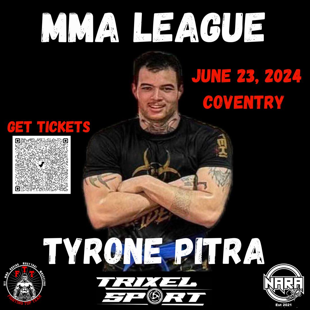 📢📢The next MMA LEAGUE fighter who will fight for the podium in Coventry on June 23, 2024 is......  
💥TYRONE PITRA💥
record 1-0-0
Buy your tickets for this great event now!🔥💷

#mmatime #mma2024 #mmafighter #mmauk #ukmma #ukbjj #ukboxing #muaythai #boxing #mmaleague #mmarecord