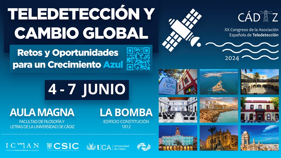 Cádiz celebra la XX edición del Congreso de la Asociación Española de Teledetección El encuentro se llevará a cabo del 4 al 7 de junio bajo el lema ‘Teledetección y Cambio global: retos y oportunidades para un crecimiento azul’ t.ly/ouX9H