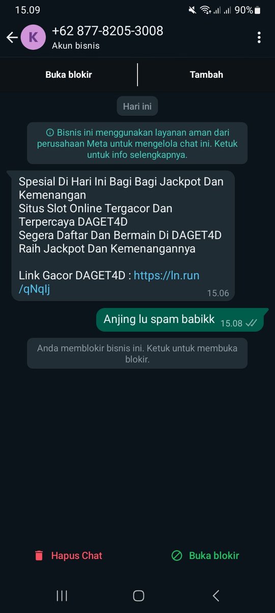 BAJINGAN LO IKLAN JUDI, KLO WA BUSINESS WAJAR KALI KATA AING TEH DPT NOMOR GWHH TAPI SEKARANG MALAH KE WA BIASA JGA ADA BEGINIAN CAPE GW BLOKIRIN NYA SETANNN, GMNA CARANYA BIAR GAK DPT IKLAN KEK GINI😭😭😭👎(perasaan gak buka situs² illegal dh gw...)