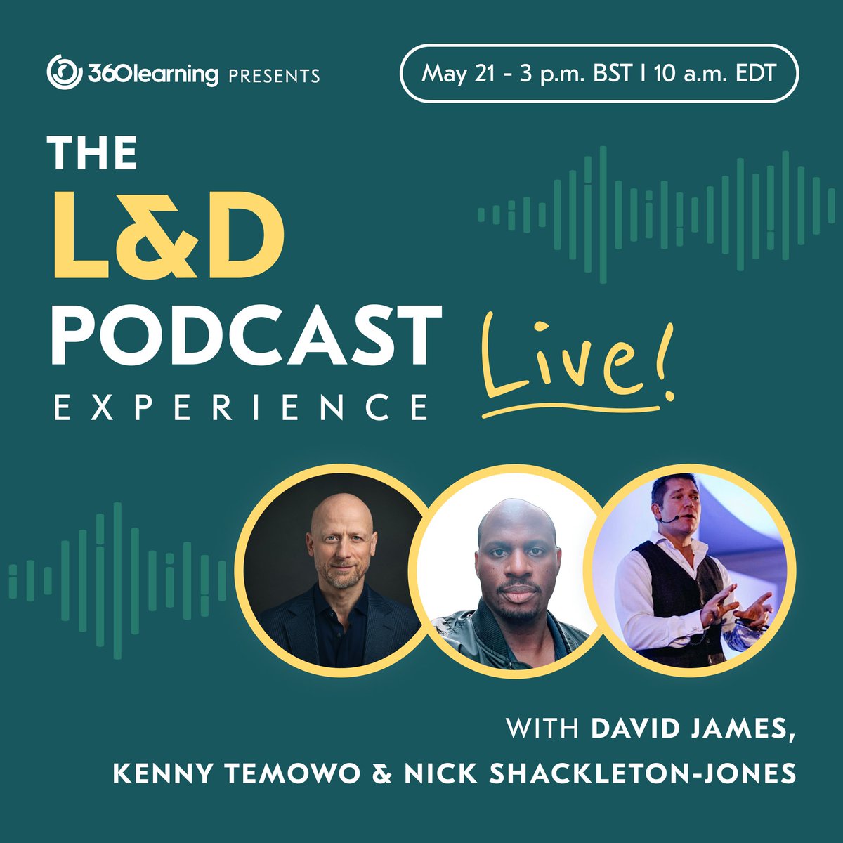 David James (@davidinlearning) on Twitter photo Exciting news! You are invited to join us for The Learning & Development Podcast Live, presented by <a href="/360Learning/">360Learning</a>, with guests <a href="/shackletonjones/">N Shackleton-Jones</a> and <a href="/K_temowo/">Kenny Temowo</a>.
This will be unlike the usual format. Expect lively discussion, a fast-paced format and opportunities to interact.
1/2 Exciting news! You are invited to join us for The Learning & Development Podcast Live, presented by <a href="/360Learning/">360Learning</a>, with guests <a href="/shackletonjones/">N Shackleton-Jones</a> and <a href="/K_temowo/">Kenny Temowo</a>.
This will be unlike the usual format. Expect lively discussion, a fast-paced format and opportunities to interact.
1/2