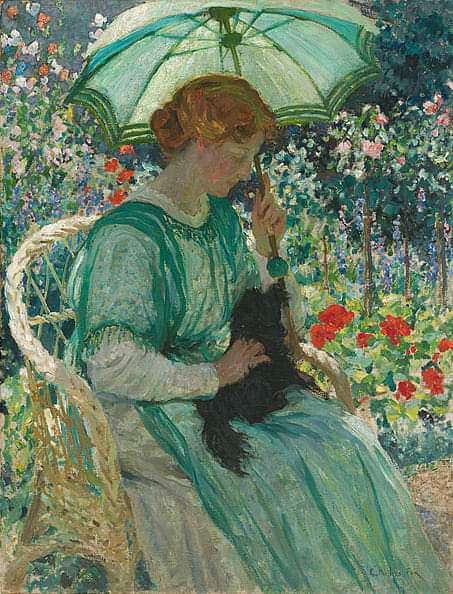 #Impressionismo EMANUEL PHILLIS FOX 'The green parasol' 1912 Canberra- Galleria Nazionale Australia