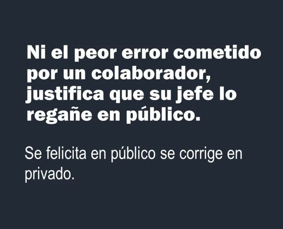 ⚠ En el #liderazgo, considero que una #regla fundamental es nunca reñir a un colaborador en público, sin importar la gravedad del error. Esta lección la aprendí de mis propios errores al inicio de mi trayectoria en la #empresafamiliar y pido disculpas a mi equipo por ello!!…