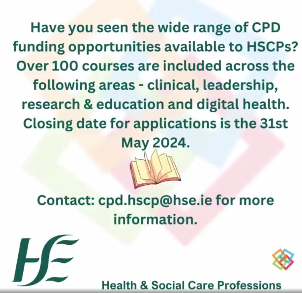 CPD Opportunities for HSCP. Closing date 31st May 2024.