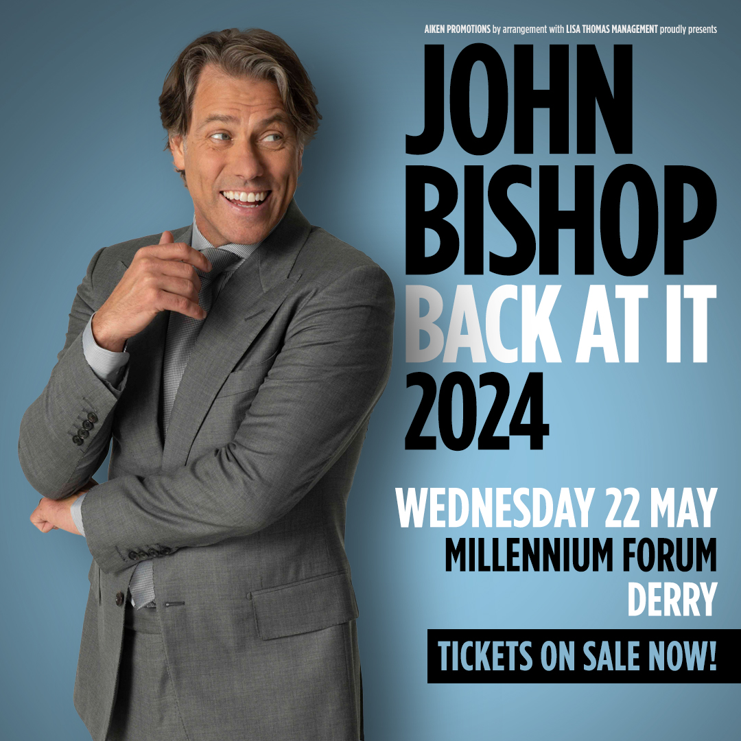 ★ ★ 𝗢𝗡 𝗦𝗔𝗟𝗘 𝗡𝗢𝗪 ★ ★ Join @JohnBishop100 as he gets back to the thing he loves most; standing on stage and making people laugh 😅 📍 @MillenniumForum | 📆 22 May 🎫 Get tickets now ~ bit.ly/4a0O0oX