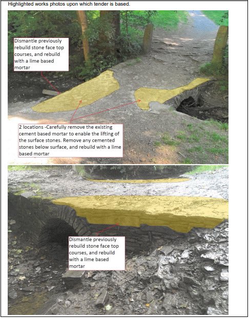 I am pleased to report that following my intervention as Heritage Champion the inappropriate repair work done on the packhorse bridge in Graves Park will shortly be rectified by expert stonemasons. (The work couldn’t be done over winter so now is the best time to do it).