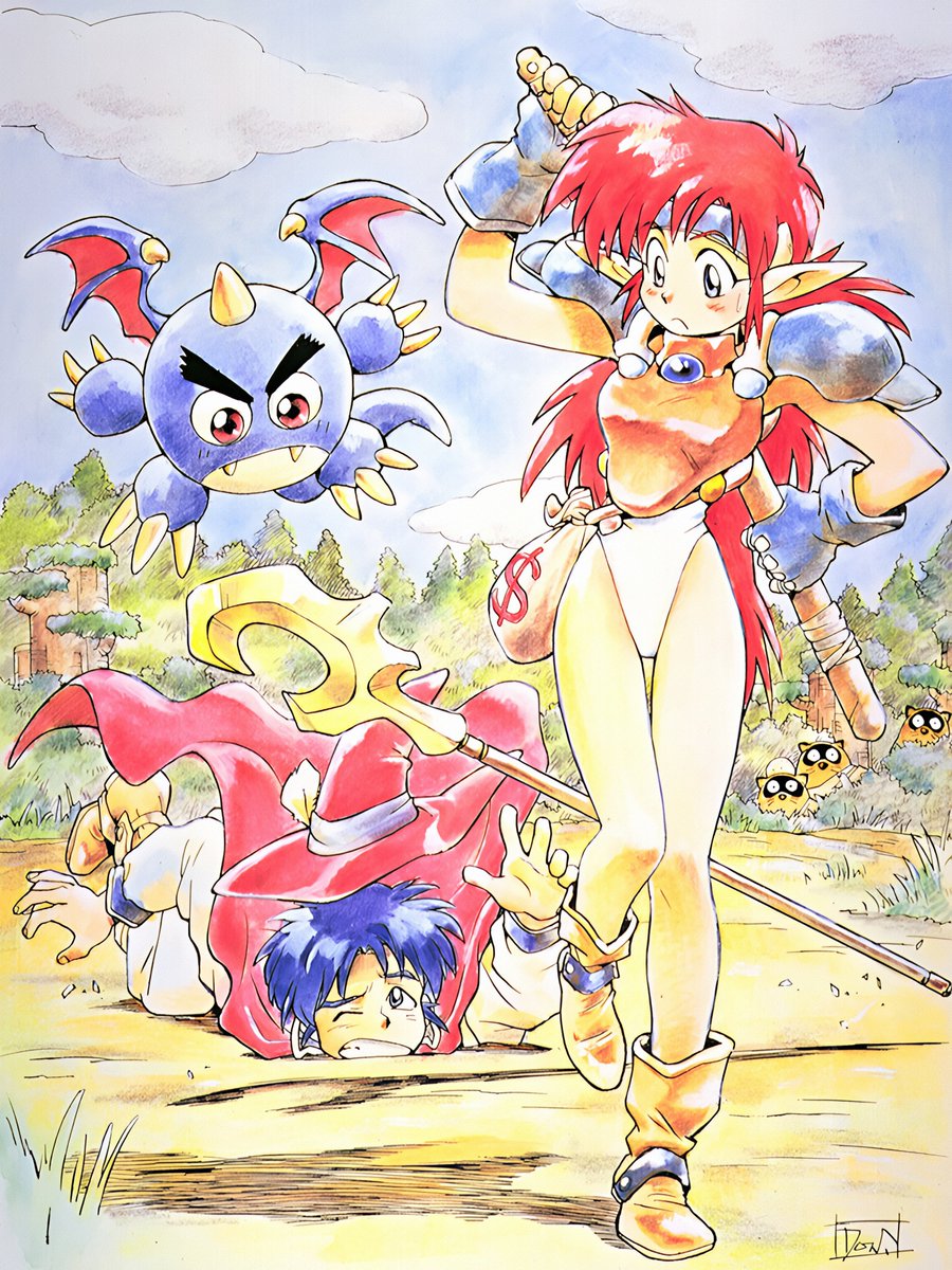 The artwork of #PopfulMail by Hiroyuki Nishimura used on the #NEC #PCEngine instruction manual. Just a simple upscale with a slight retouch since the sources were already pretty nice.