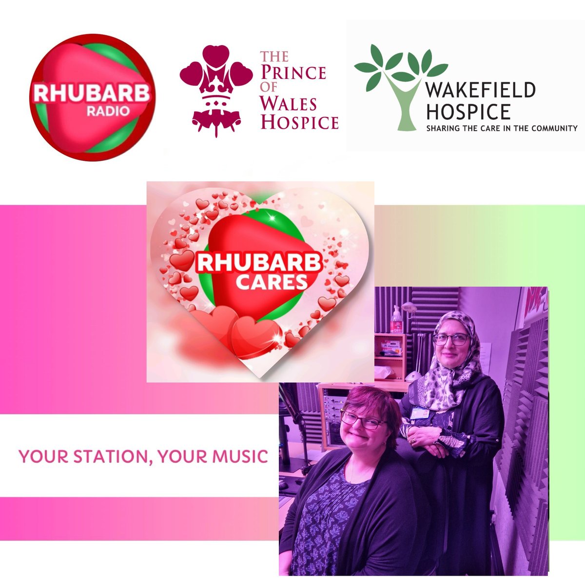🎙 Rhubarb Cares on Rhubarb Radio this Thurs at 8pm, Dave Adams welcomes Farzana Aziz from Wakefield Hospice, and Jo Dunford from The Prince of Wales Hospice, to talk about the incredible work they do supporting patients, families, and the community. @WfldHospice @pwhospice