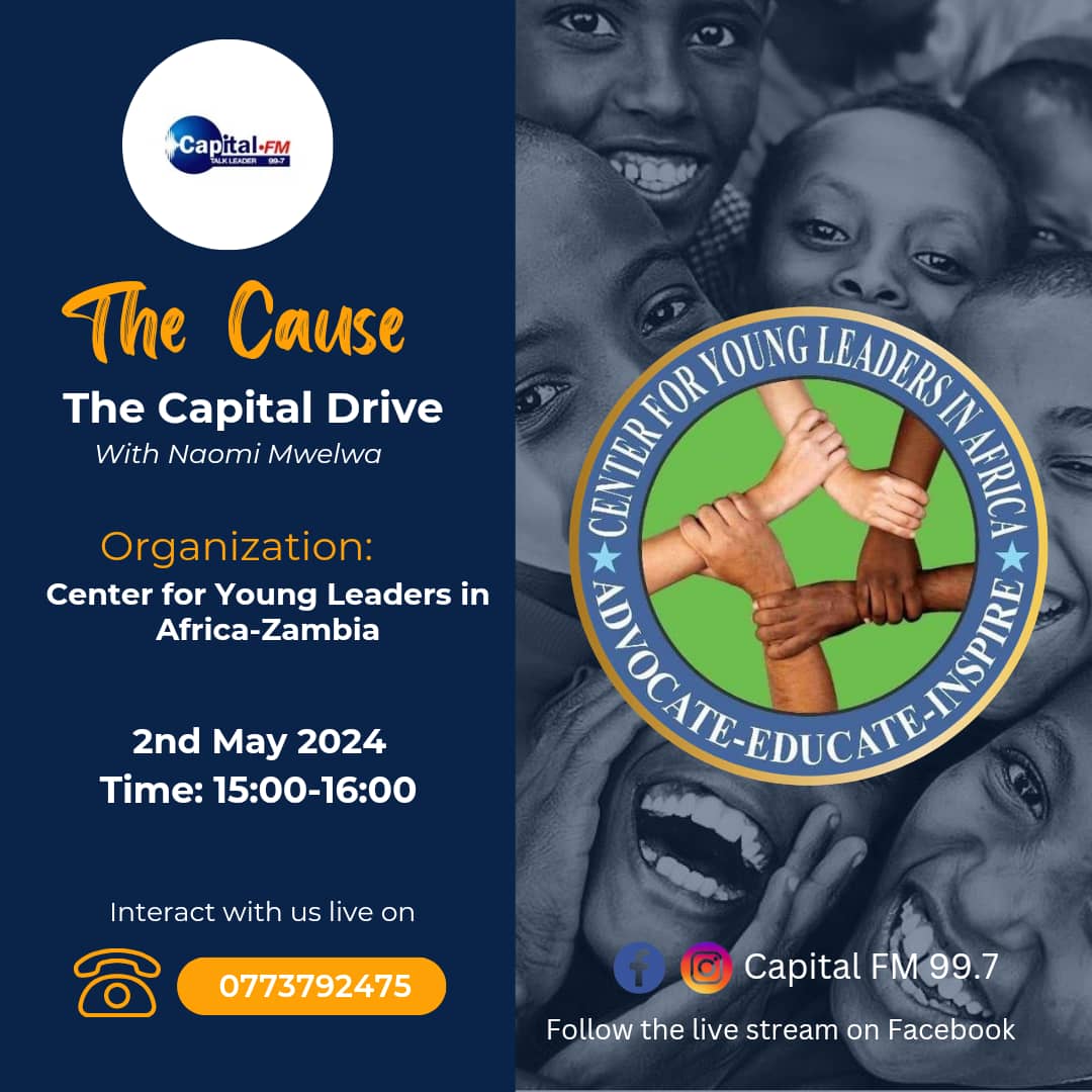 CYLA Zambia is today featuring on The Cause with Naomi Mwelwa on Capital FM 99.7 at 15:00. 

#ZedTwitter, tune in and be part of the conversation reacting to the President's Women's Day commemoration address,  regarding the need for proportional representation 

#CYLAZambia