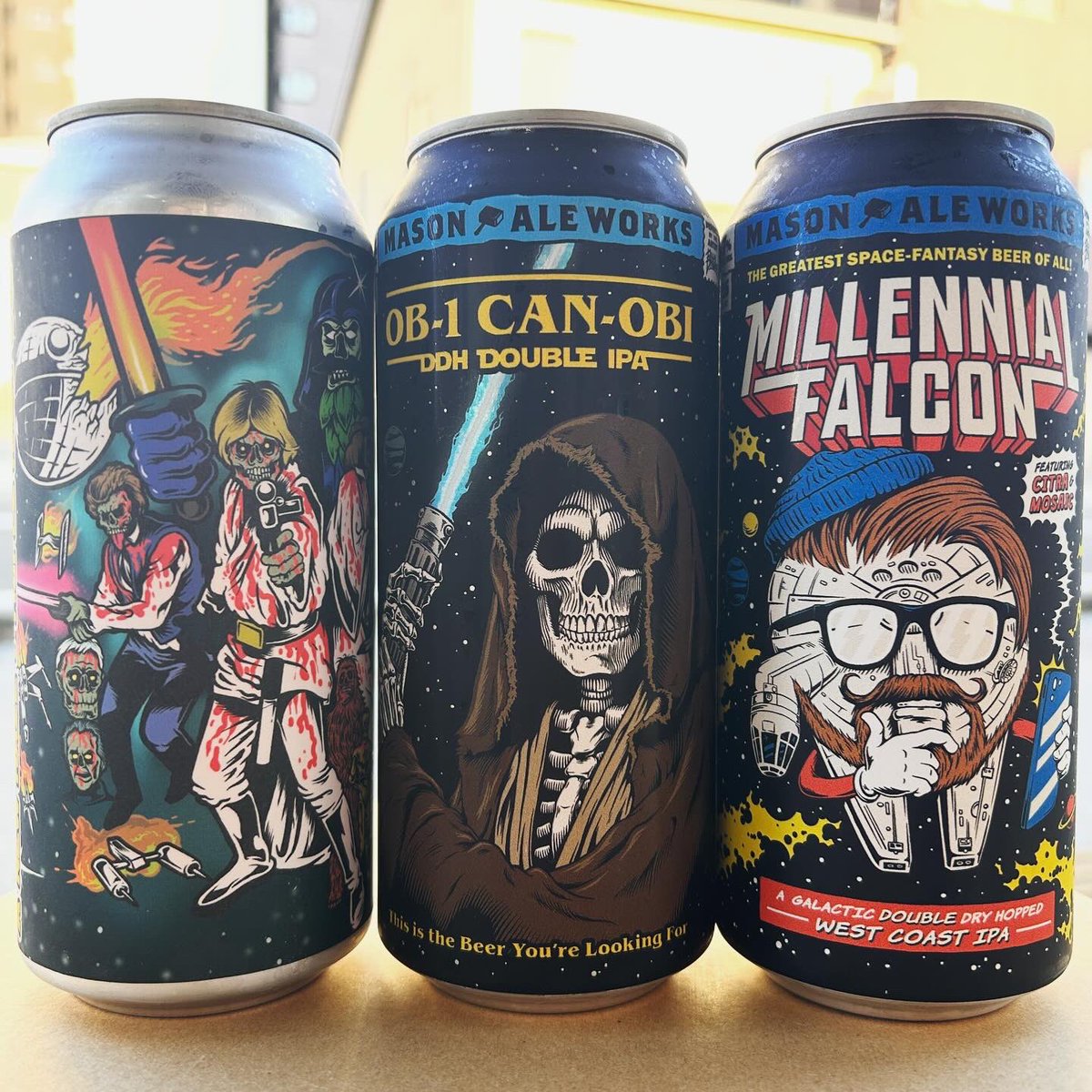 Beer Zombies (NV LAS)
・Zombie Wars 473ml
Mason Ale Works (CA Oceanside)
・OB-1 CAN-OBI 473ml
・Millennial Falcon 473ml
入荷しました！
#craftbeer #クラフトビール #ビールで明日を幸せに
#maythe4thbewithyou #starwars