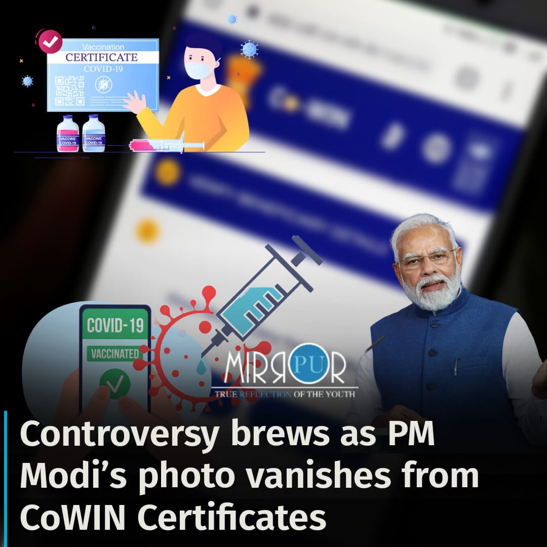Ministry of Health removes PM #NarenderModi photo from #COVID19 vaccination certificates,signaling depoliticization of public health messaging amid pandemic challenges.Shift aligns with previous actions during sensitive periods like Model Code ofConduct enforcement. #CoWIN #India