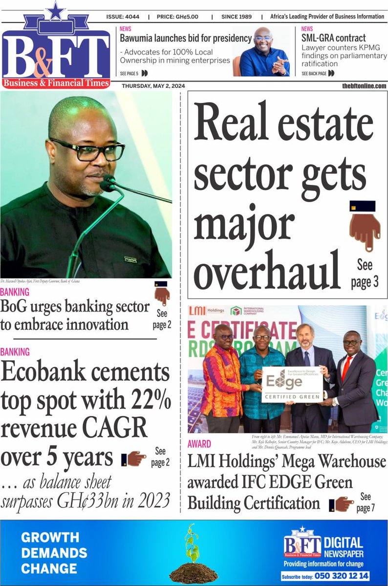 Keep yourself informed about the latest economic and business developments by getting today’s editorial of our newspaper from the nearest vendor.

#BFTOnline
#EconomicNews
#FinancialNews
#BusinessNews