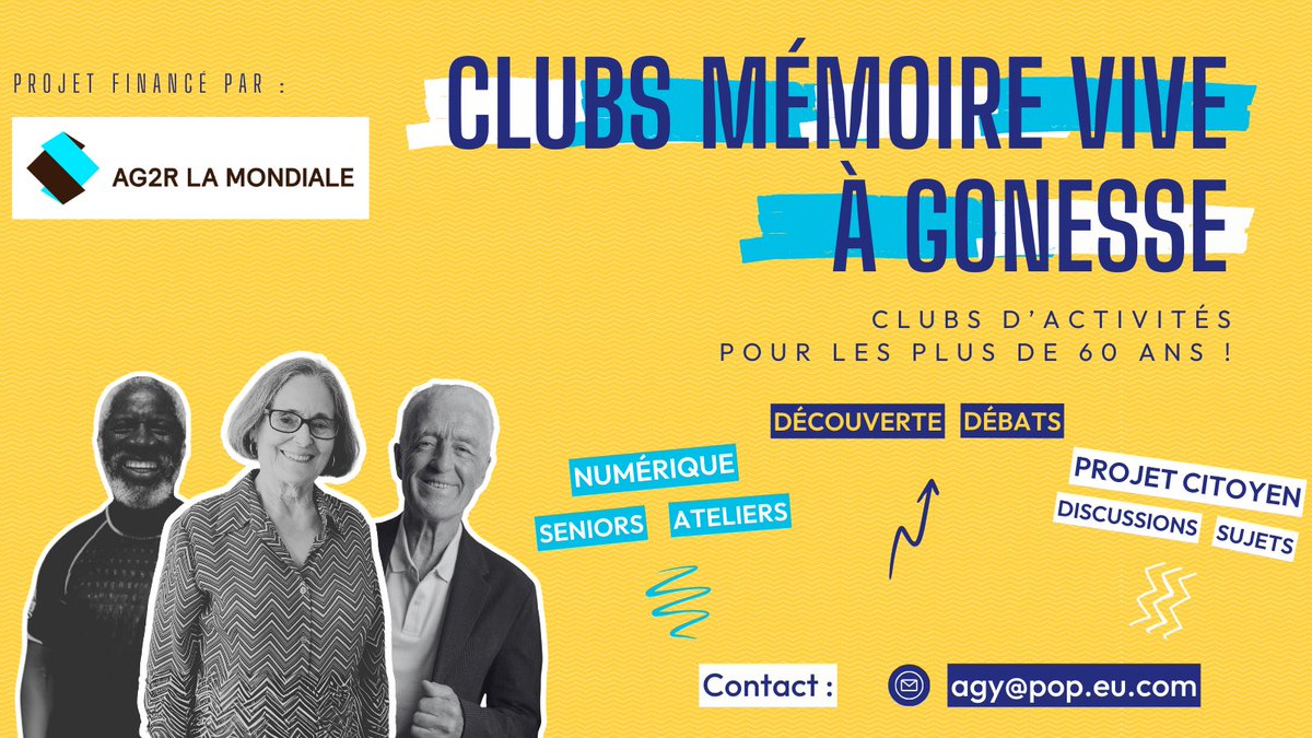 [Clubs Mémoire Vive ⚡️]
Vous êtes un.e senior ? Vous habitez à Gonesse ? Vous avez une passion, un centre d'intérêt (cuisine, bricolage,  couture, jardinage...) ?

Et si on vous proposait d'entretenir vos passions, de les partager avec d'autres, grâce au numérique ?