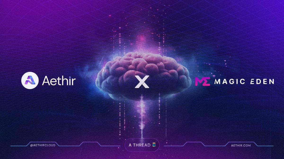 Aethir 🤝 @MagicEden @AethirCloud recently announced a partnership with @MagicEden, the leading multi-chain NFT platform in the world, to empower Web 3.0 gaming. Let's explore what this collaboration means for the future of gaming and NFTs 🧵👇🏻