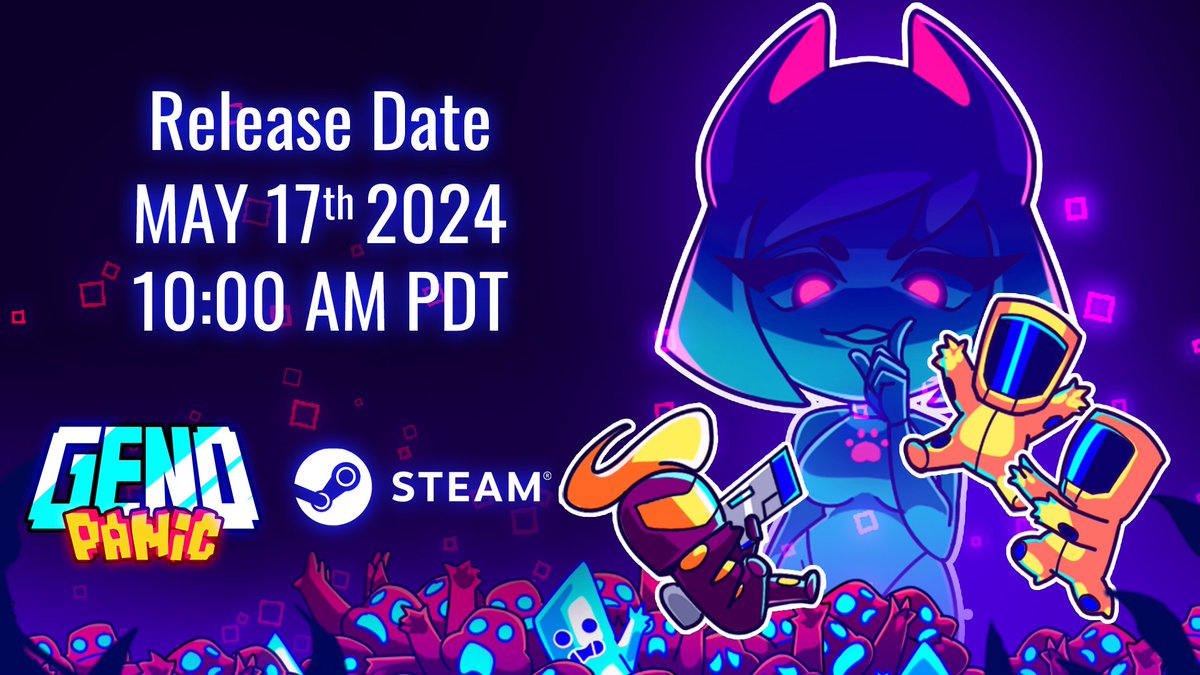 🌟 Exciting News! 🎮 #Genopanic is launching on Steam on May 17, 2024, at 10 AM PDT! After 3 years of passion and hard work, we can't wait for you to play. 
Details & wishlist link below! 👇

💬 Spread the word & let’s make launch day unforgettable! #IndieGame #GameRelease