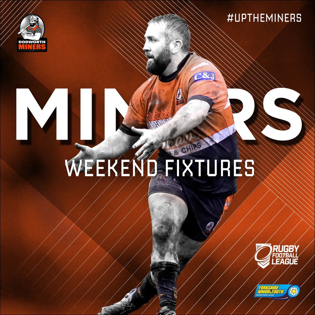 FIXTURES! Sat 4th MAY U10s Dod V Hunslet 11:00AM U11s Normanton V Dod 11:30AM U12s Guiseley V Dod 10:30AM SENIORS Upton V Dod 14:30AM Sun 5th MAY U6s Dod V Leeds Underdogs 10:30AM U9s Methley V Dod 12:00PM U14s Dod V Shaw Cross Sharks 10:00AM #rugbyleague #barnsleyisbrill