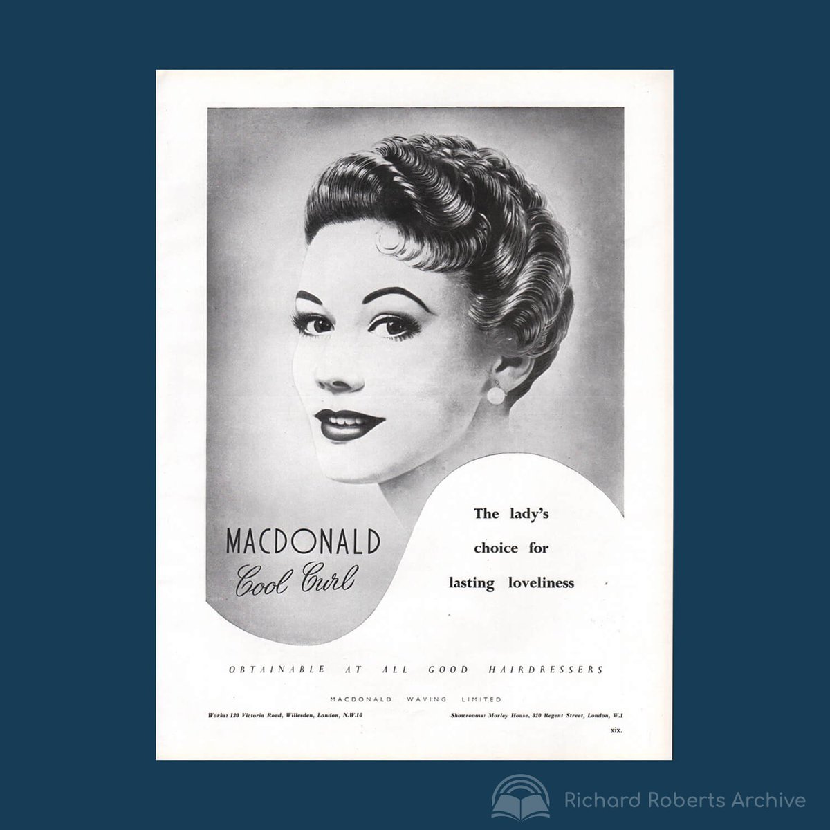 Following on from our post yesterday, by 1955 fashions have moved on. The advertising style has remained the same, but the latest hairstyle is very different.

#history #richardrobertsarchive #advertisement #archive #historypreserved  #heritage #research #printadvertising