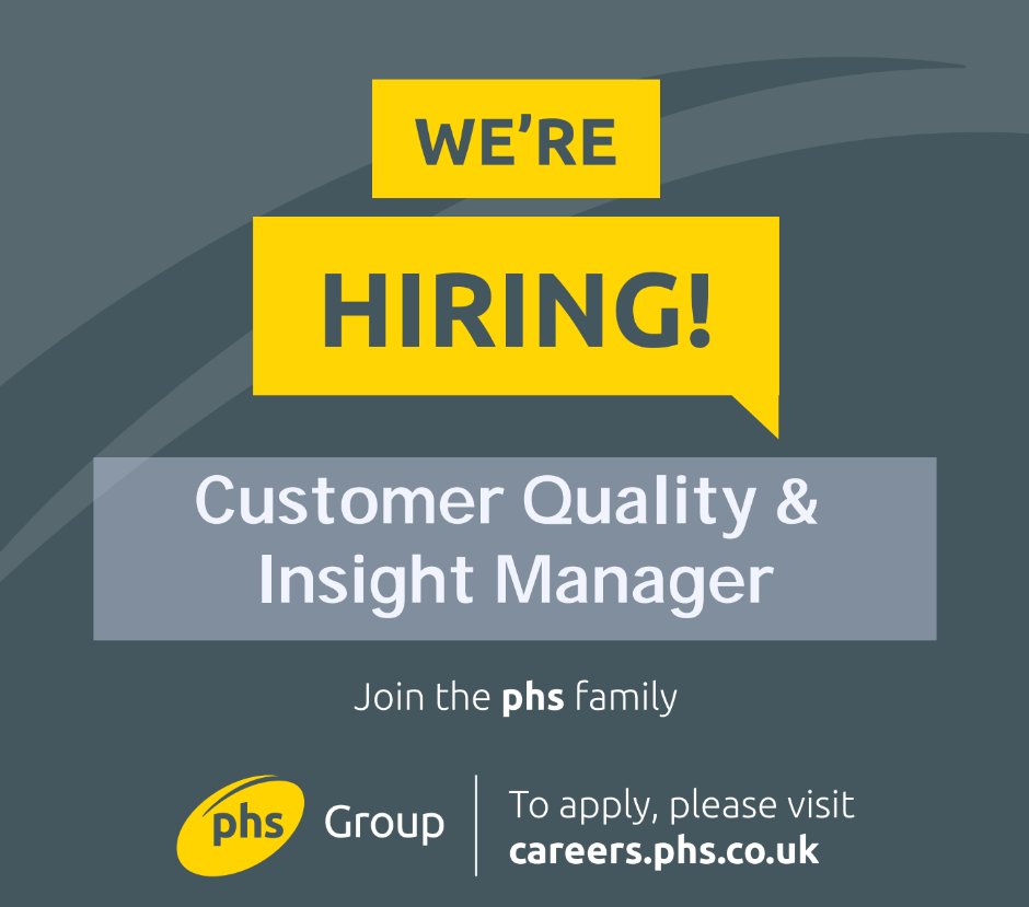 WE’RE HIRING for two exciting roles within our Customer Services team in Caerphilly.
 
⭐ Customer Change Manager - tinyurl.com/2sjra89f
⭐ Customer Quality and Insight Manager - tinyurl.com/5yxsnpn8
 
Got what it takes? Apply now!
 
#phsPurpose #CustomerService