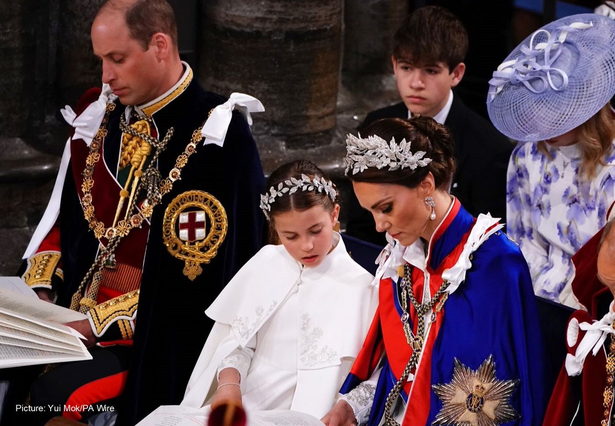 Wishing Princess Charlotte a very happy 9th birthday! Her Royal Highness is pictured here at the coronation of Their Majesties The King and Queen in the Abbey last year.