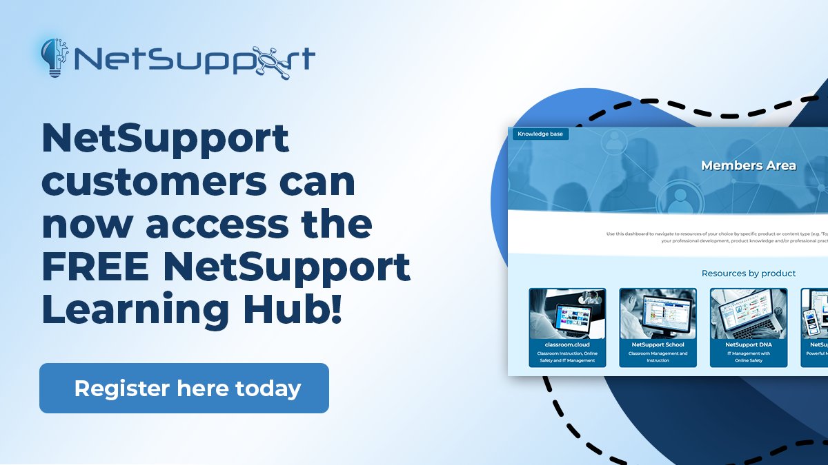 Calling all NetSupport customers! Our brand new Learning Hub is here! Find in-depth guides, podcasts & the latest NetSupport news - all designed to elevate your teaching & IT skills (& it’s FREE)! mvnt.us/m2415403 #FreeResources #CIPD #ProfessionalDevelopment