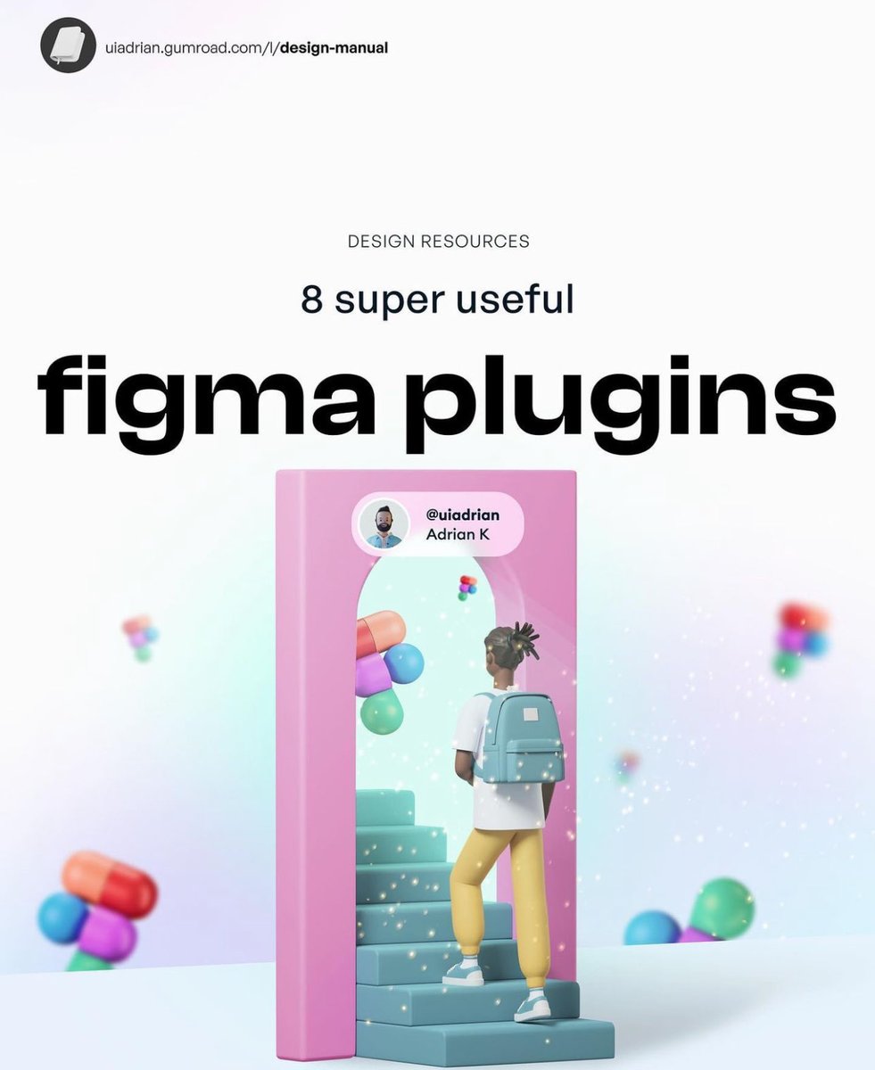 UI/UX Designers, Today, l'd like to show you some of my favorite Figma plugins I use on a daily basis. Check out the carousel, and let me know which one's your favorite! Credit: @uiuxadrian Retweet & Save For Later ❤️