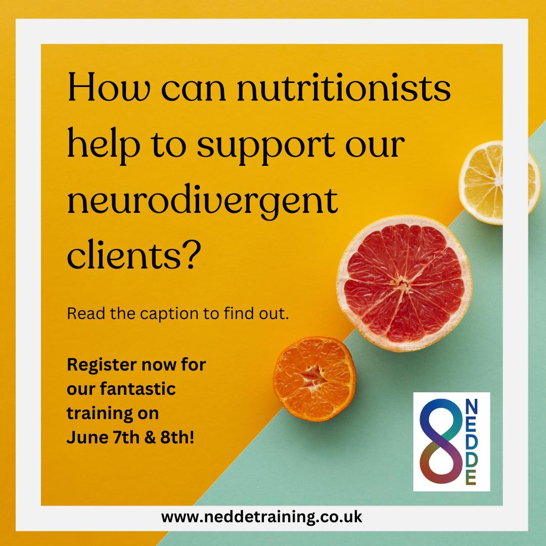 Why is it important for nutritionists to understand neurodivergence? As we dive deeper into the complexities of mental health and well-being, recognising the unique nutritional needs of neurodivergent individuals becomes paramount. Sign up today at neddetraining.co.uk