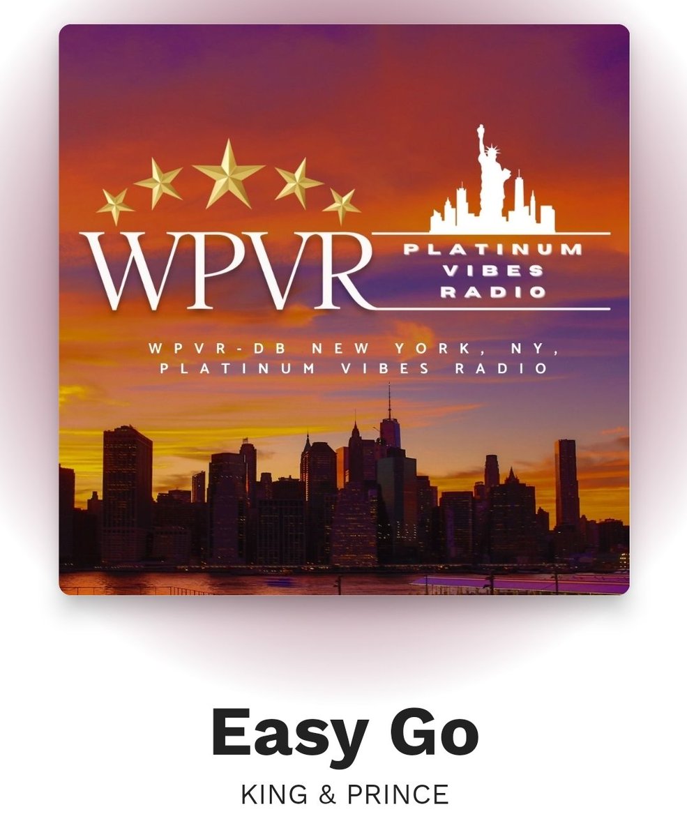 Hi! @platinumvibes8

Thank you for playing
'#EasyGo' by #KingandPrince 👑

I'd love to hear this stylish song again!
With thanks from Japan𓂃 𓈒𓏸◌

#wpvr #wpvrrequests
@kp_official0523 ❤🖤💛💜🩵
#KingandPrincetotheworld 🌍