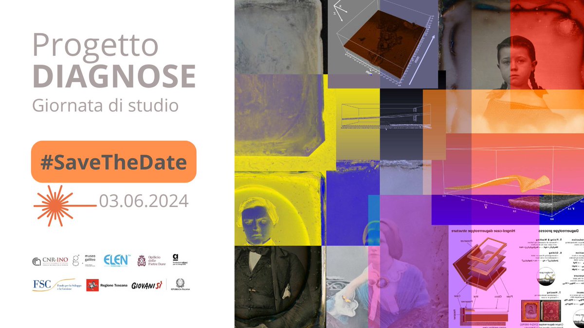 👉#SaveTheDate: June 3, 2024: 
The #DIAGNOSE project on the conservation of #daguerrotypes and other photographic materials presents its results. Don't miss the chance to take a seat: bit.ly/44hlVbS
#OPD @museogalileo #ElEn #ArchiviAlinari @CNRsocial_