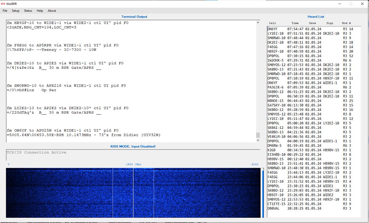 CT1ETE's tweet image. Robust Packet 30m #hamradio #aprs #packet