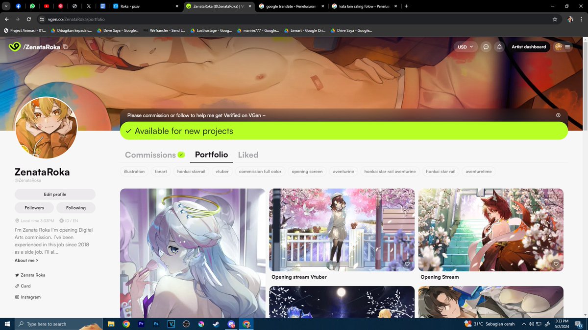 Zenata Roka 【 OPEN 】|| Vtuber Artist ID tweet media