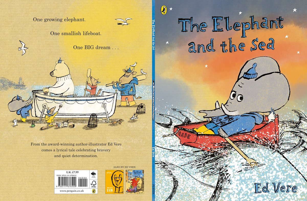 'The Elephant and the Sea' is out today 🐘🛶🎉 A swashbuckling tale of bravery, quiet determination, and not giving up on your dreams. I hope you love it. BookshopOrg - bit.ly/3UAsm6q Waterstones - bit.ly/4dtK8jo Amazon - amzn.to/4dg1ccp