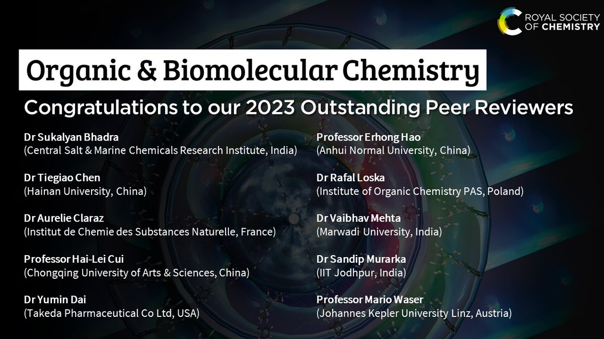 🎉Congratulations to our 2023 Outstanding Peer Reviewers! We would like to thank all our reviewers for their time, hard work and dedication. Each year we recognise those that have gone above and beyond. Please join us in congratulating this year's outstanding peer reviewers!