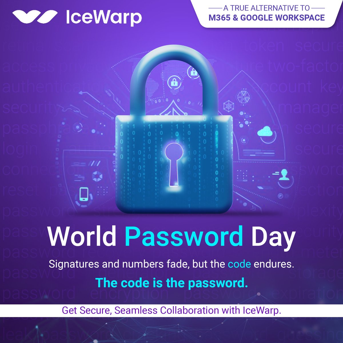 It's #WorldPasswordDay! Don't be a hacker's easy target. 
Take control of your online security by creating strong, unique passwords for all your accounts. 

#icewarpindia #icewarpemail #emailsecurity #cybersecurity #mobilesecurity #dataprotection #strongpasswords #digitalhygiene