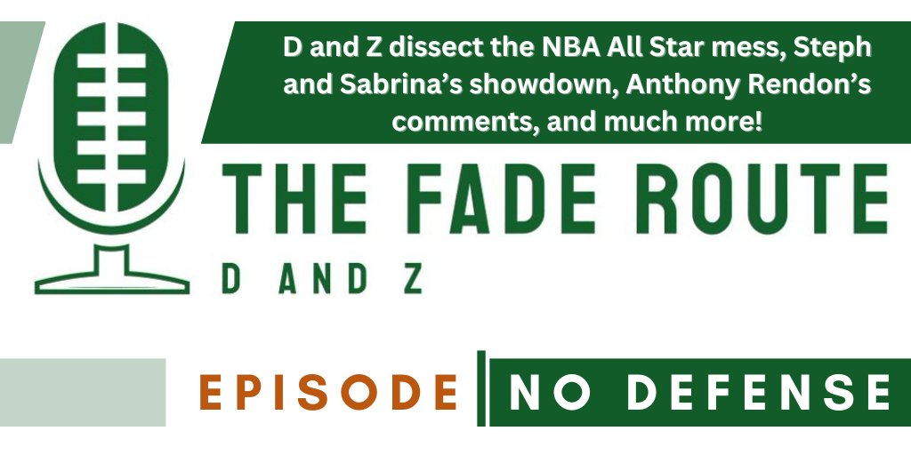 The Fade Route with D and Z Podcast Episode No Defense 2 longtime friends and sports fanatics breaking down the news of the week with a NewYork edge @FadeRouteDandZ @pcast_ol @tpc_ol @pds_ol @wh2pod @junkwax_ol @allsc_ol Linktree linktr.ee/HeyYoStudios