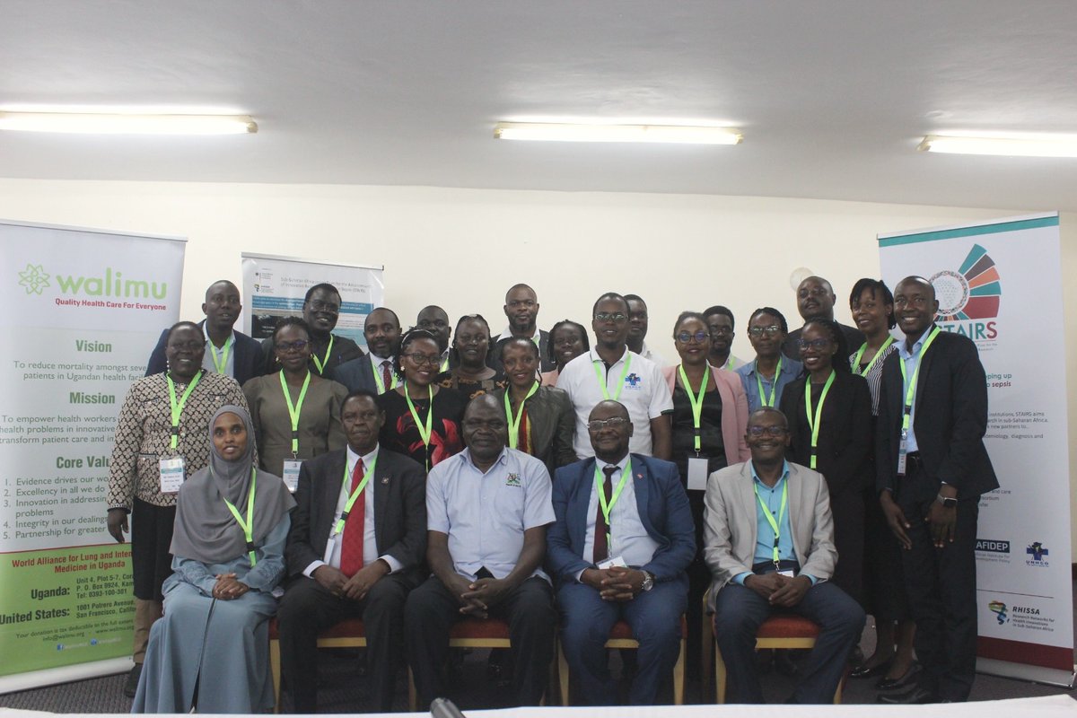 Afidep's tweet photo. This week, the STAIRS project team, comprising Dr Leyla Abdullahi and Levi Kalitsilo, were in Entebbe, Uganda facilitating a four-day training on evidence-informed decision-making (EIDM) for stakeholders working to advance innovative research and care for sepsis. The training was aimed at strengthening the technical capacity of the STAIRS consortium and network in accessing, appraising, interpreting, synthesising, and using research evidence in decision-making. Participants were drawn from universities, civil society organisations, hospitals and the Ministry of Health.