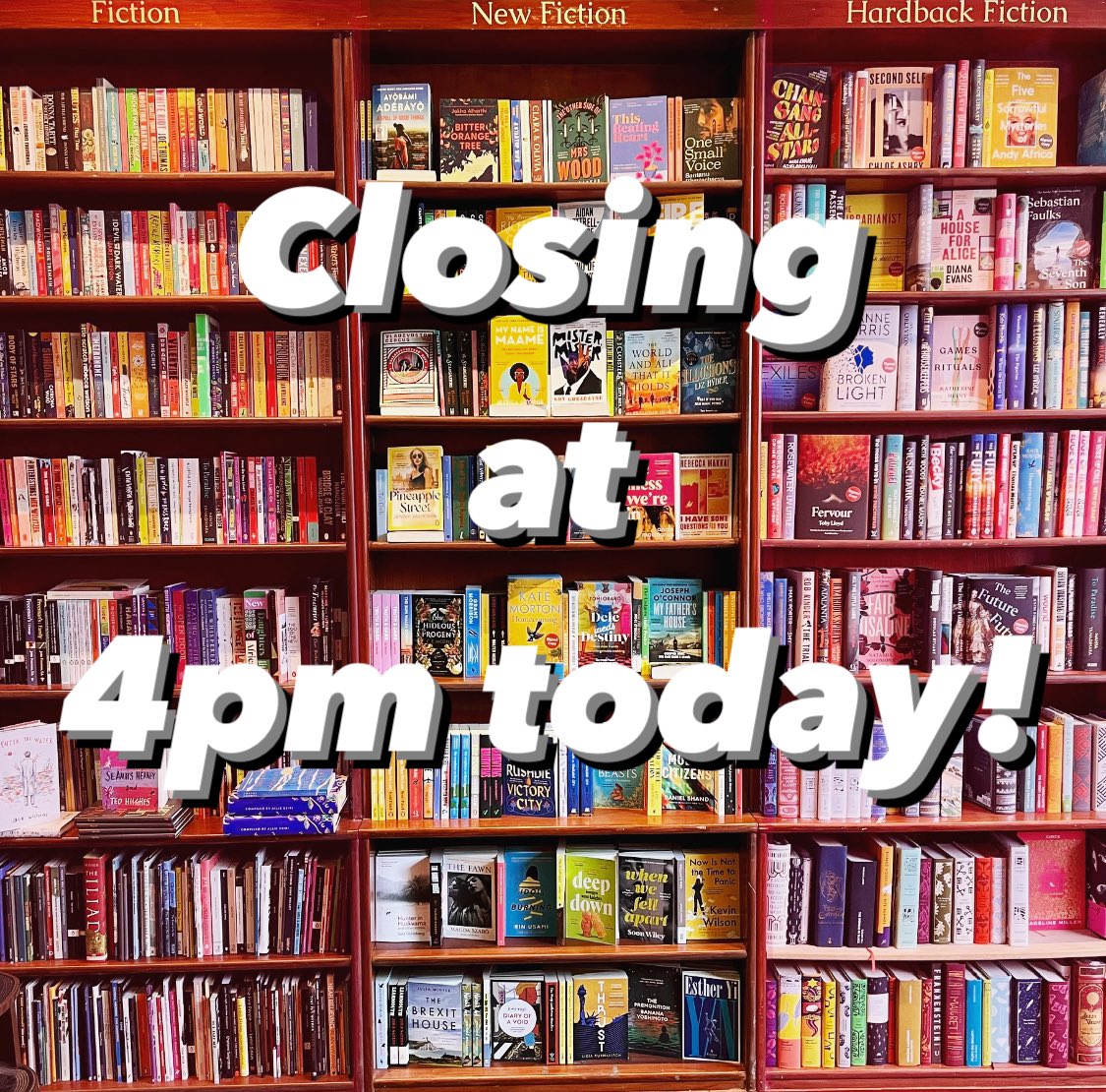 We’re closing early today for stocktake, so make sure to come down early for your delicious book hit! Back to normal hours tomorrow xxx