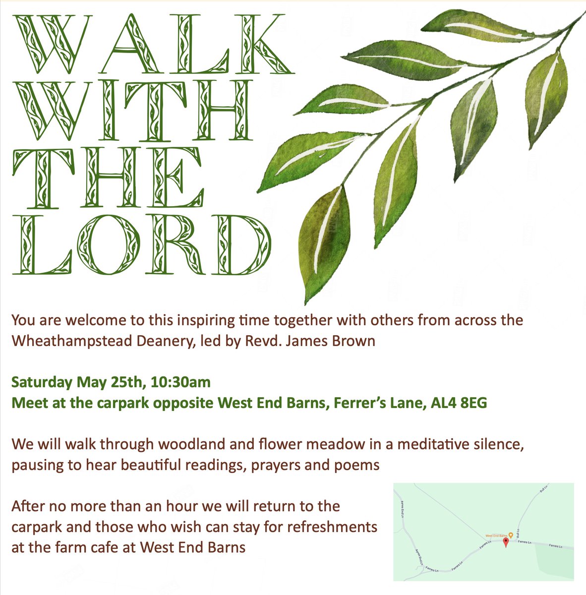 Looking ahead to sunnier times, do make a note of the date for this lovely walk... much like our other prayer walks but in a different place and shared with friends across the Deanery.