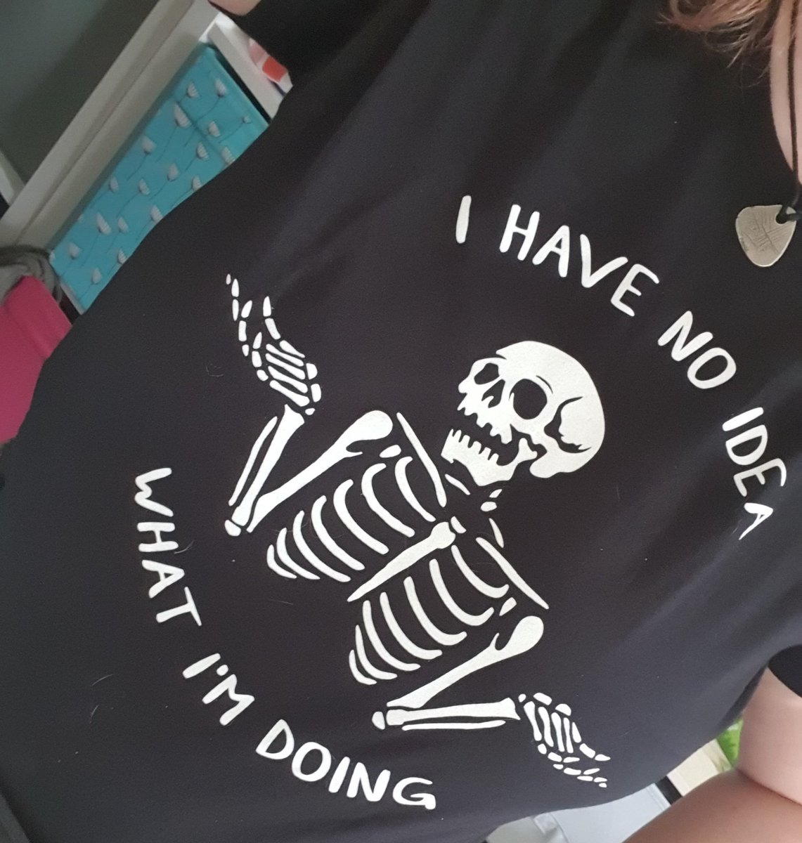 I've got a bit of a weirdy superstition on wearing t shirts with negative messages but I liked this too much, and decided it might not be negative, as nobody has any idea, yet we persist! (From @qwertee )