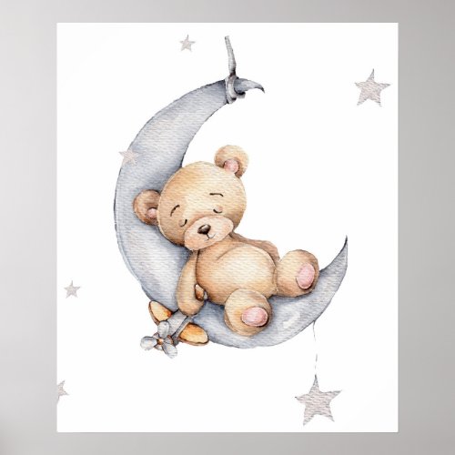 Poster - Bear Sleeping On The Crest Moon zazzle.co.uk/z/e7n2fk7k?rf=… via @zazzle #Sale #Poster #FramedPosters #GiftIdeas #BabyBoy #Baby #Nursery #NurseryDecor #Moon #Bear #Zazzle #ZazzleMade