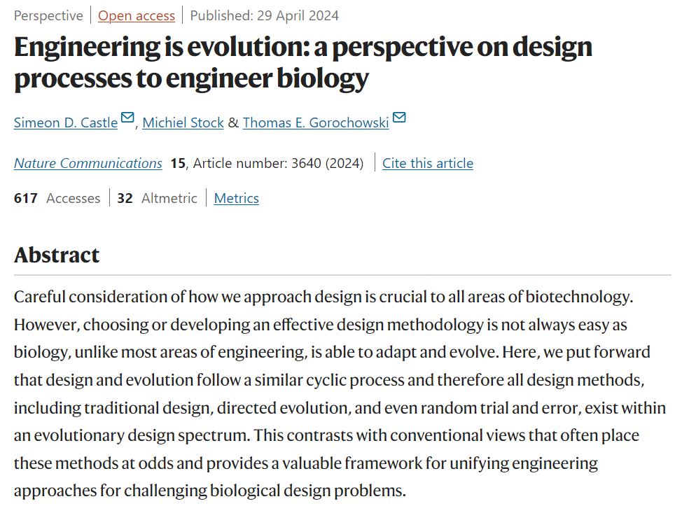 Latest paper, Engineering is Evolution, is now out in <a href="/NatureComms/">Nature Communications</a>! It was great fun working on this one with <a href="/chofski/">Thomas Gorochowski</a> and <a href="/Michielstock/">Michiel ☁️</a> doi.org/10.1038/s41467…