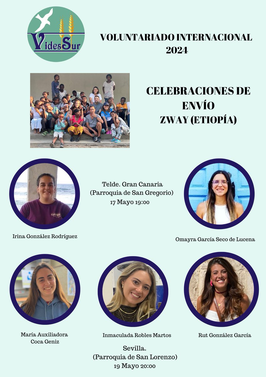 #VoluntariadoInternacional2024

✨Celebración de envío a Zway (Etiopía)

¡Nos llena de ilusión iniciar este camino juntos a nuestras personas voluntarias! 💚✨💚✨