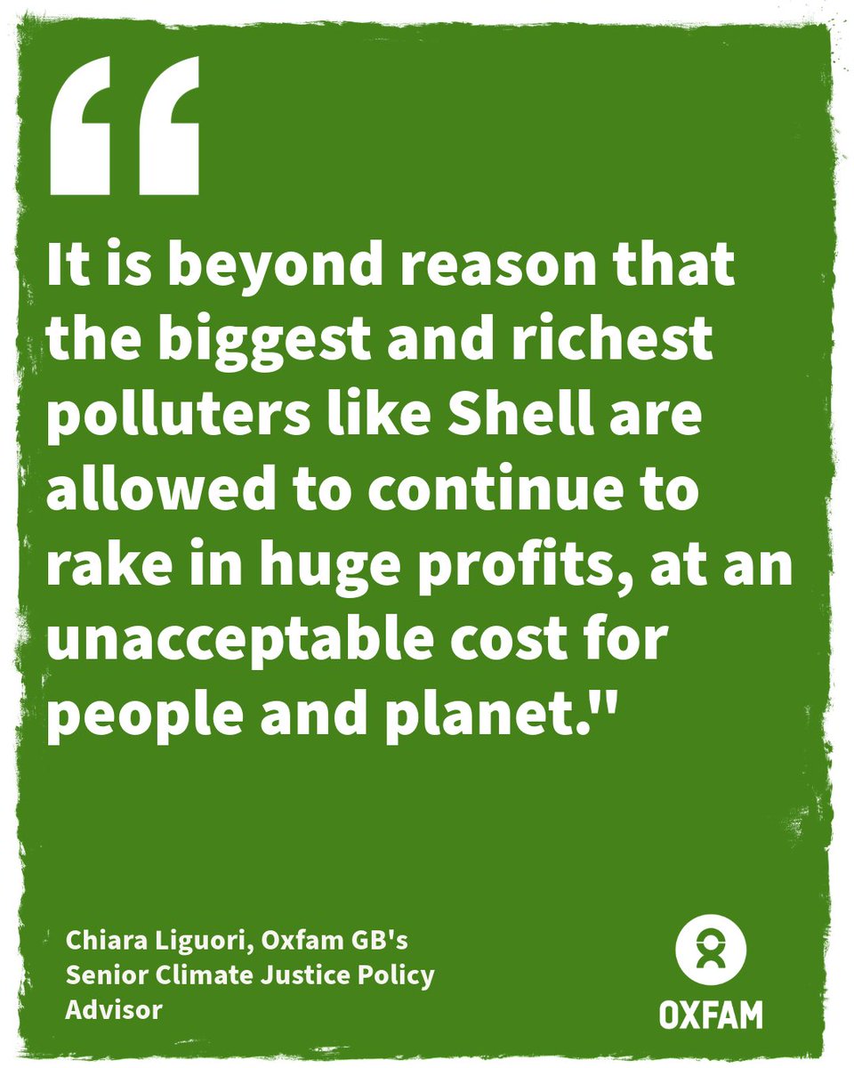 REACTION: Oxfam response to the announcement of Shell’s Q1 profits oxfam.org.uk/mc/8uid4y/