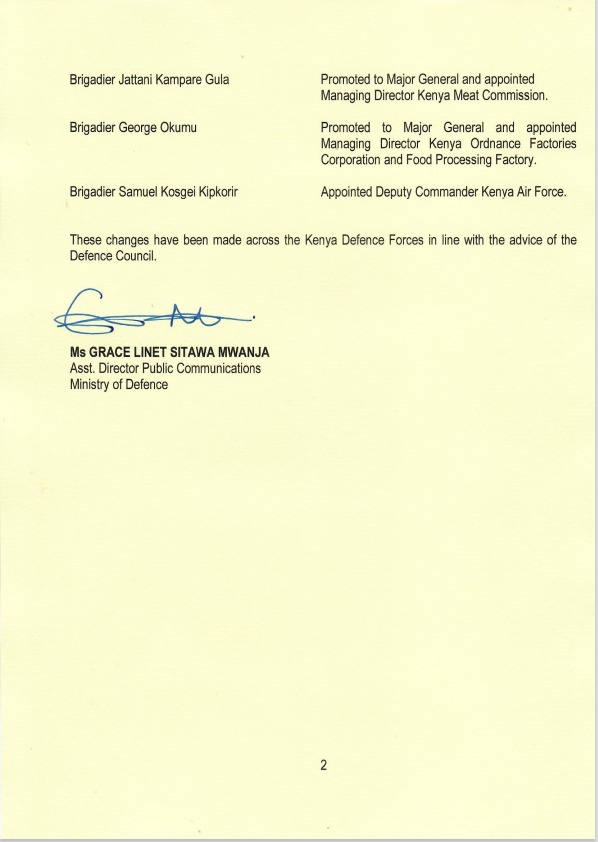 kdfinfo's tweet photo. H.E Hon Dr William Samoei Ruto, C.G.H, President of the Republic of Kenya and Commander-in-Chief of the Defence Forces, pursuant to section 9 (2) (a) of the KDF Act, has promoted Lt Gen Charles Muriu Kahariri to the rank of General &amp; appointed him The CDF.
https://t.co/uwYBUqeqVB https://t.co/FClNACBaq4