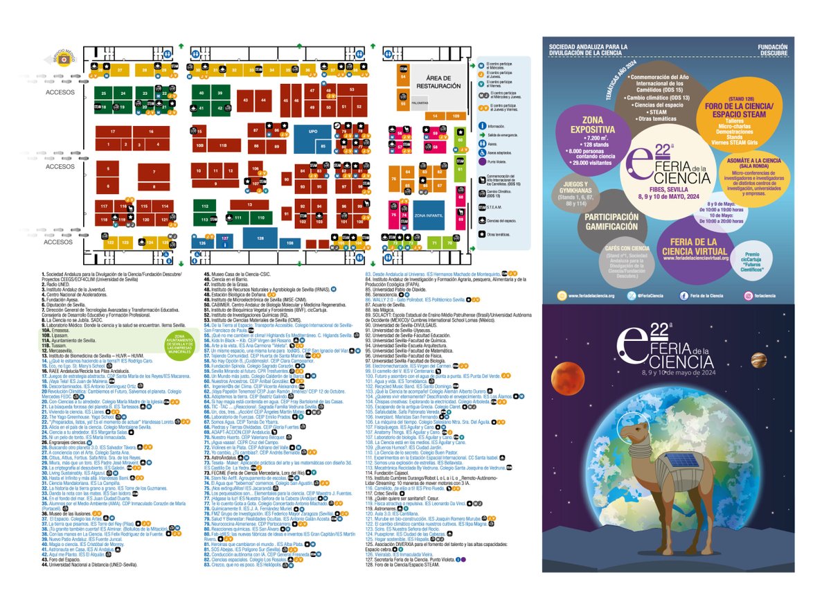 🟦EVENTO |

🗓️📌Del 8 al 10 de mayo os esperamos en el stand nº 13 (@ibis_sevilla + @HUVMacarena + @HospitalUVRocio) de la 22ª @FeriaCiencia en @fibesevilla 

👥Podréis conocer la labor científica que hace nuestro personal en los diferentes centros de referencia

#22FeriaCiencia