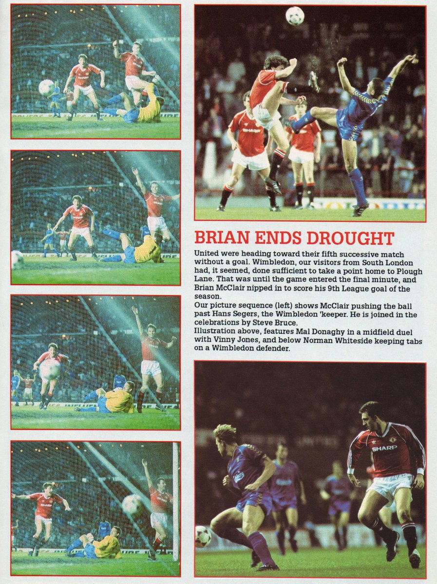OTD in 1989 - League Division One

MANCHESTER UNITED    1
Brian McClair 89'
WIMBLEDON                        0

Old Trafford  23,368