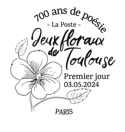 [J-1] avant le lancement en avant-première du #timbre de l'Académie des Jeux floraux de Toulouse à : 📍Le Carré d’Encre, de 10h à 19h, 13 bis rue des Mathurins, 75009 PARIS (Oblitération jusqu’à 17h) @LPNews_IDF #academiefrancaise #Toulouse #academiejeuxfloraux