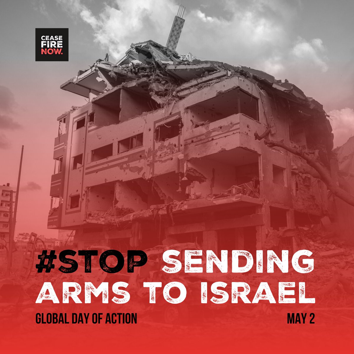 How many of your supplied arms were used to commit unlawful attacks killing Palestinians in Gaza? It’s time to #StopSendingArms. It’s time for a #CeasefireNOW! @nowceasefire
