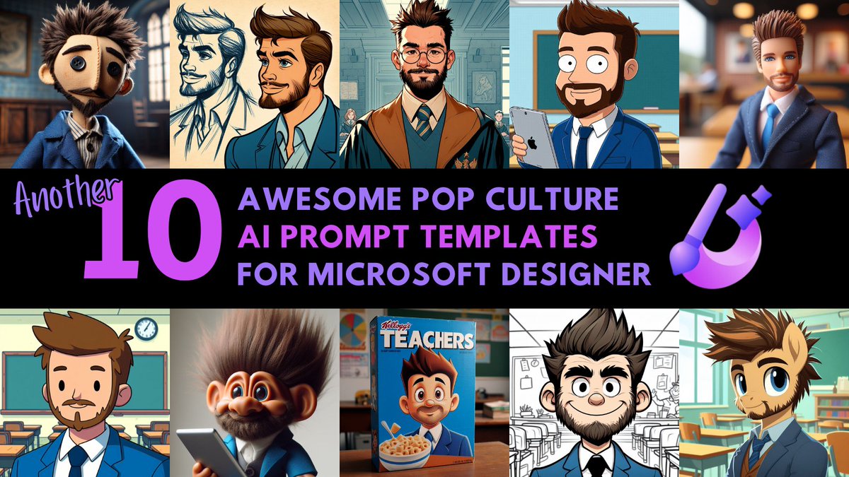 In this thread I have curated my second batch of @MSFT365Designer prompt templates .

I'll also share a link to the first 10 and a little tease of what I have coming next at the end of the thread....

#AIinEDU #eduguardiabs #madewithAI